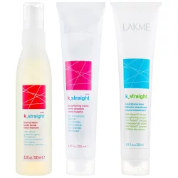 Комплекс для выпрямления пористых волос с тепловым воздействием Lakme K.Straight Ionic Straightening System Porous Hair 1