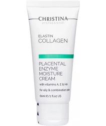 Увлажняющий крем для жирной кожи Christina Elastin Collagen Placental Enzyme Moisture Cream with Vitamins A E & HA 60 мл