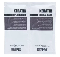 Реструктурирующий кератиновый комплекс KayPro Keratin Шампунь+Маска с кератином 15+15мл