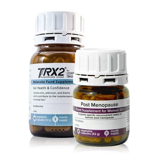 TRX2&reg; Набор диетических добавок против выпадения волос у женщин в период постменопаузы: TRX2&reg; и Post Menopause Oxford Biolabs 90 капсул (50 г) и 60 капсул (42 г)