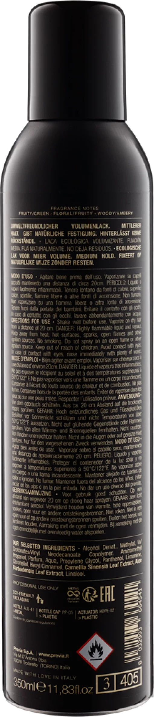 Previa STYLE&amp;FINISH Спрей для об'єму середньої фіксації 350мл