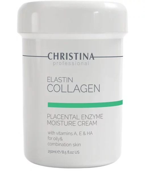 Зволожувальний крем для жирної шкіри Christina Elastin Collagen Placental Enzyme Moisture Cream with Vitamins A E &amp; HA 250 мл
