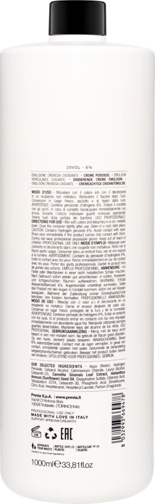 Previa prof. COLOUR Окисник 20 VOL. 1000 мл