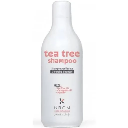 Шампунь очищающий с ментолом, маслами чайного дерева и эвкалипта Krom Tea Tree Shampoo