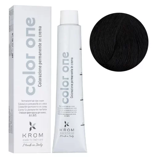 Стойкая крем-краска для волос Color One KROM, 2/10 Черно-синий, 100 мл