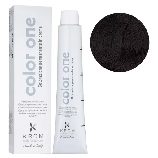 Стійка крем-фарба для волосся Color One KROM, 4/7 Фіолетовий середньокоричневий, 100 мл
