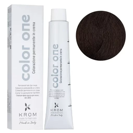 Стойкая крем-краска для волос Color One KROM, 6 castagna Каштан, 100 мл