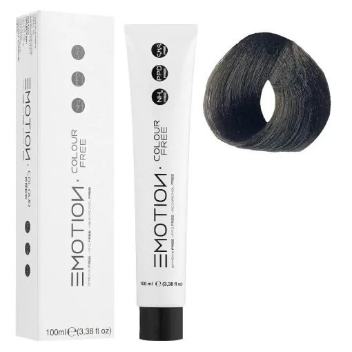 4/0 Стойкая безаммиачная крем-краска для волос KROM Emotion Colour Free - Коричневый, 100 мл