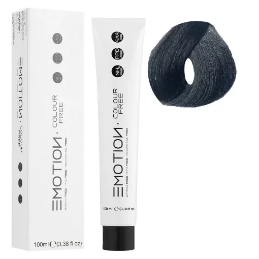 1/0 Стойкая безаммиачная крем-краска для волос KROM Emotion Colour Free - Черный, 100 мл