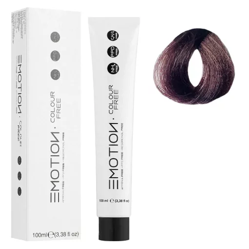 4/8 Стойкая безаммиачная крем-краска для волос KROM Emotion Colour Free - Коричневый фундук, 100 мл