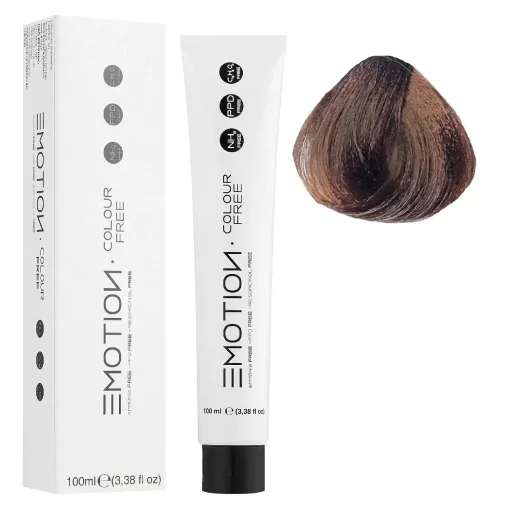 5/34 Стойкая безаммиачная крем-краска для волос KROM Emotion Colour Free - Светло-коричневый золотисто-медный, 100 мл