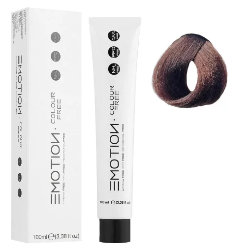 5/35 Стойкая безаммиачная крем-краска для волос KROM Emotion Colour Free - Светло-коричневый золотисто-махагоновый, 100 мл