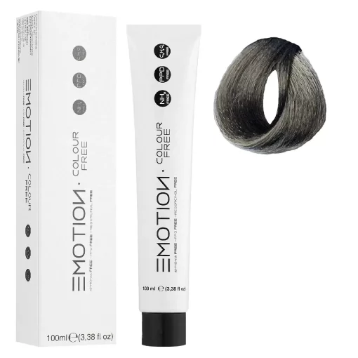 6/11 Стойкая безаммиачная крем-краска для волос KROM Emotion Colour Free - Интенсивный пепельный темный блондин, 100 мл