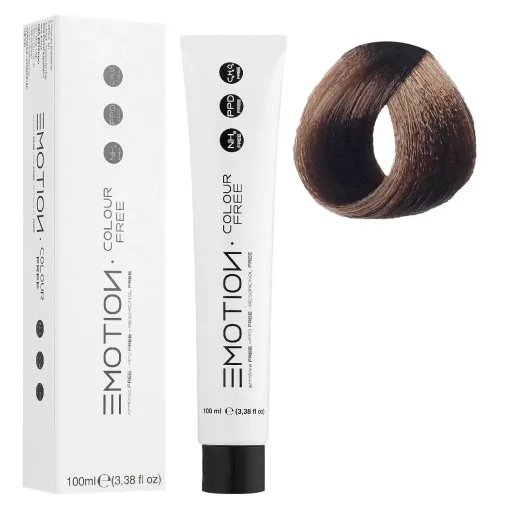 6/17 Стійка безаміачна крем-фарба для волосся KROM Emotion Colour Free - Темний блондин попелясто-коричневий, 100 мл