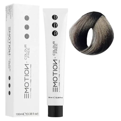 7/1 Стойкая безаммиачная крем-краска для волос KROM Emotion Colour Free - Пепельный блондин, 100 мл