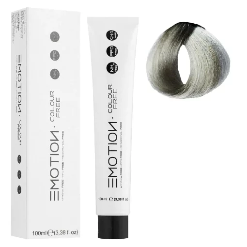 9/11 Стойкая безаммиачная крем-краска для волос KROM Emotion Colour Free - Интенсивный пепельный очень светлый блондин, 100 мл