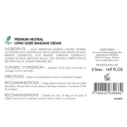 Крем массажный Medicafarm Нейтральный премиум длинного скольжения, 5 л