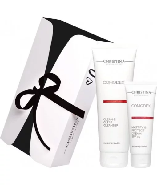 Подарочный набор Чистая кожа для жирной и проблемной кожи Christina Gift Box 250+75 мл