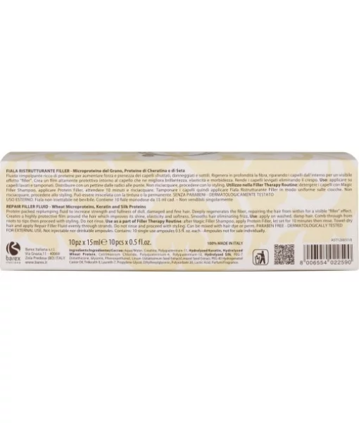 Восстанавливающий филлер-флюид для волос Barex Olioseta Oro Di Luce Repair Filler Fluid 15 мл