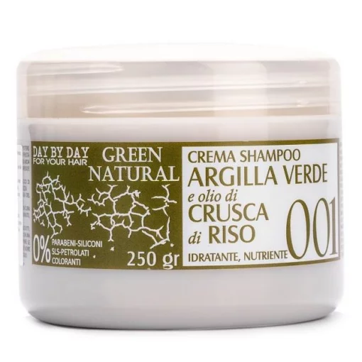 Крем-шампунь с зеленой глиной и рисовыми отрубями Orising Green Natural Cream Shampoo Argilla Verde, 250 мл