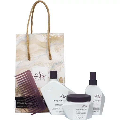 Набір для волосся L'Alga Luxury Seawe (Шампунь 250 мл + Маска 250 мл + Спрей 100 мл + Гребінь)