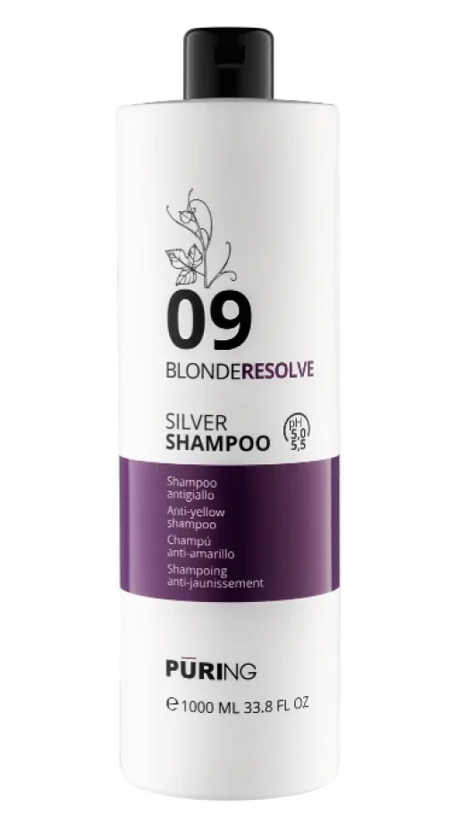 Шампунь для нейтралізації жовтих відтінків PURING 09 BLONDERESOLVE Silver Shampoo