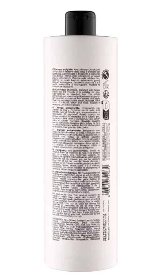 Шампунь для нейтралізації жовтих відтінків PURING 09 BLONDERESOLVE Silver Shampoo