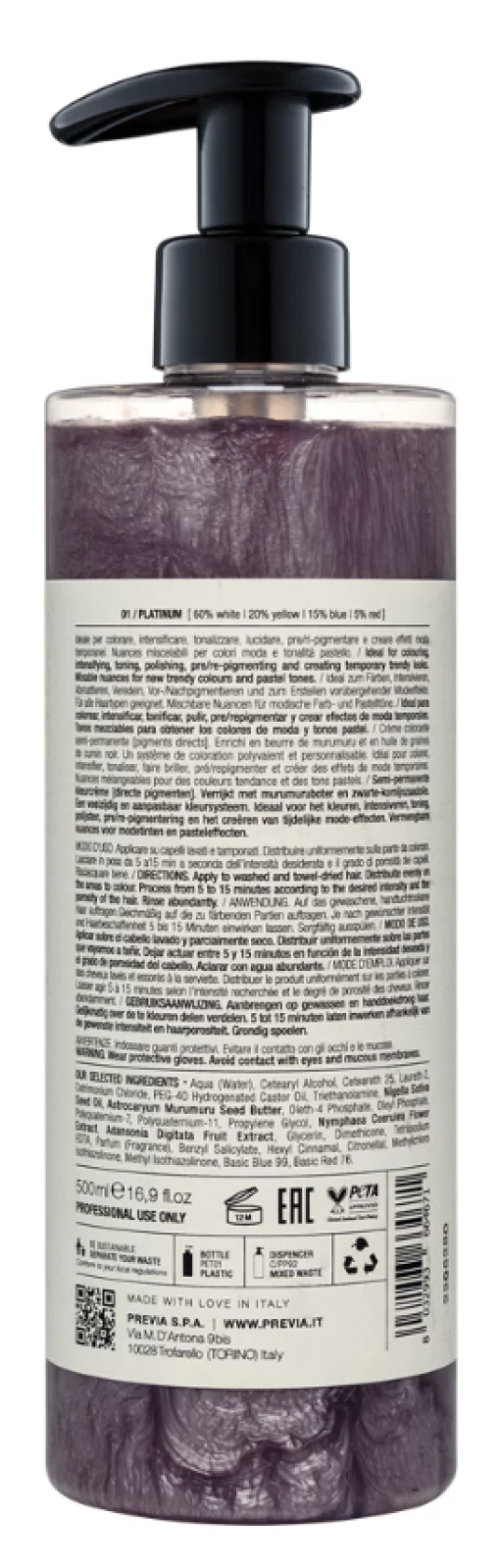Маска-краска Previa DIRECT прямого действия Платина, 500 мл