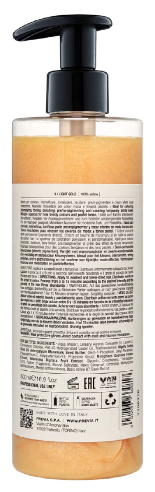 Маска-краска Previa DIRECT прямого действия Светлое золото, 500 мл
