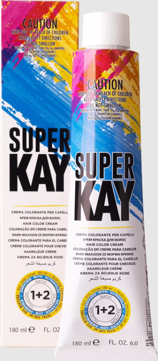 Краска для волос SUPER KAY 180 мл, 6.1 пепельный темный блондин