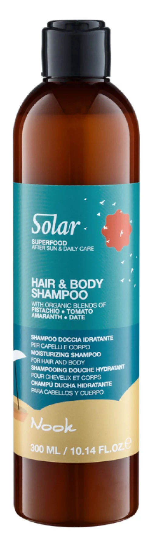 Увлажняющий шампунь для волос и тела NOOK SOLAR, 300 мл