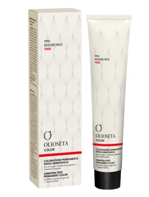 Крем-фарба для волосся безаміачна з олією арганії та рослинним кератином Barex Olioseta NEW 7.0 блондин натуральний