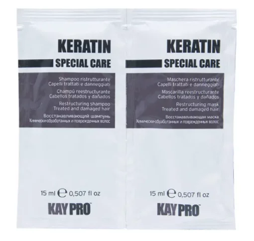 Реструктурувальний кератиновий комплекс KayPro Keratin Шампунь+Маска з кератином 15+15 мл
